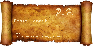 Peszt Henrik névjegykártya